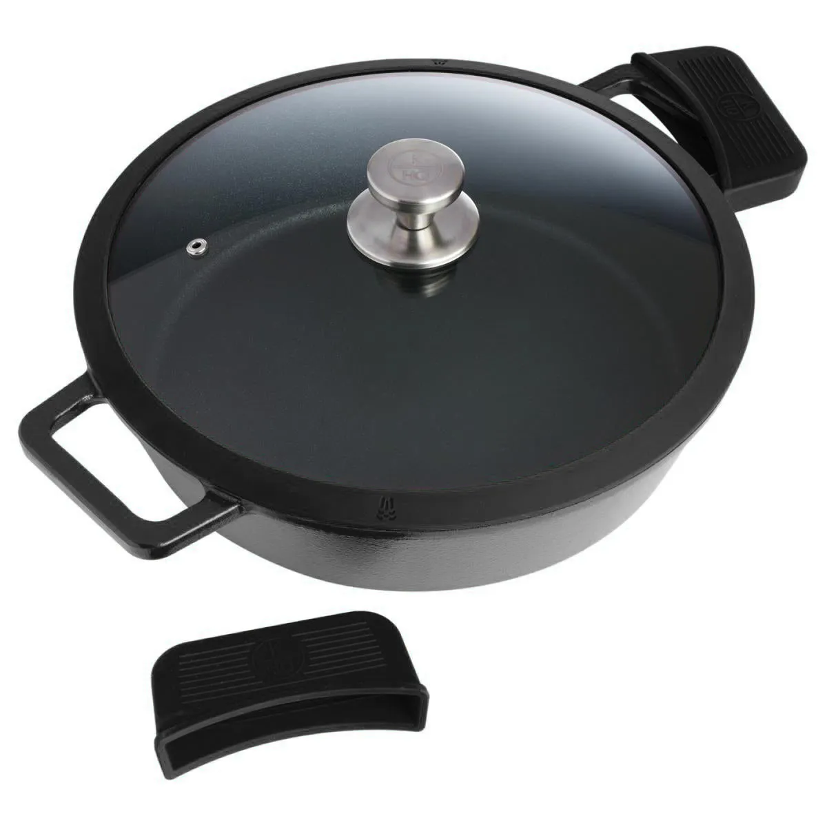Kitchen HQ 4.5-Quart Cast Iron Nonstick Braiser Refurbished