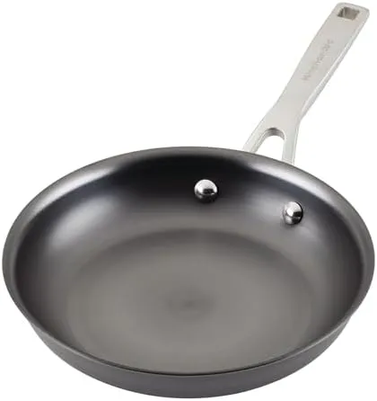 KitchenAid NITRO Carbon Steel Frying Pan, Stainless Steel Handle, Compatible with All Cooktops, Skillet (8.5 Inch), Black