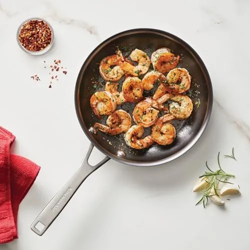 KitchenAid NITRO Carbon Steel Frying Pan, Stainless Steel Handle, Compatible with All Cooktops, Skillet (8.5 Inch), Black
