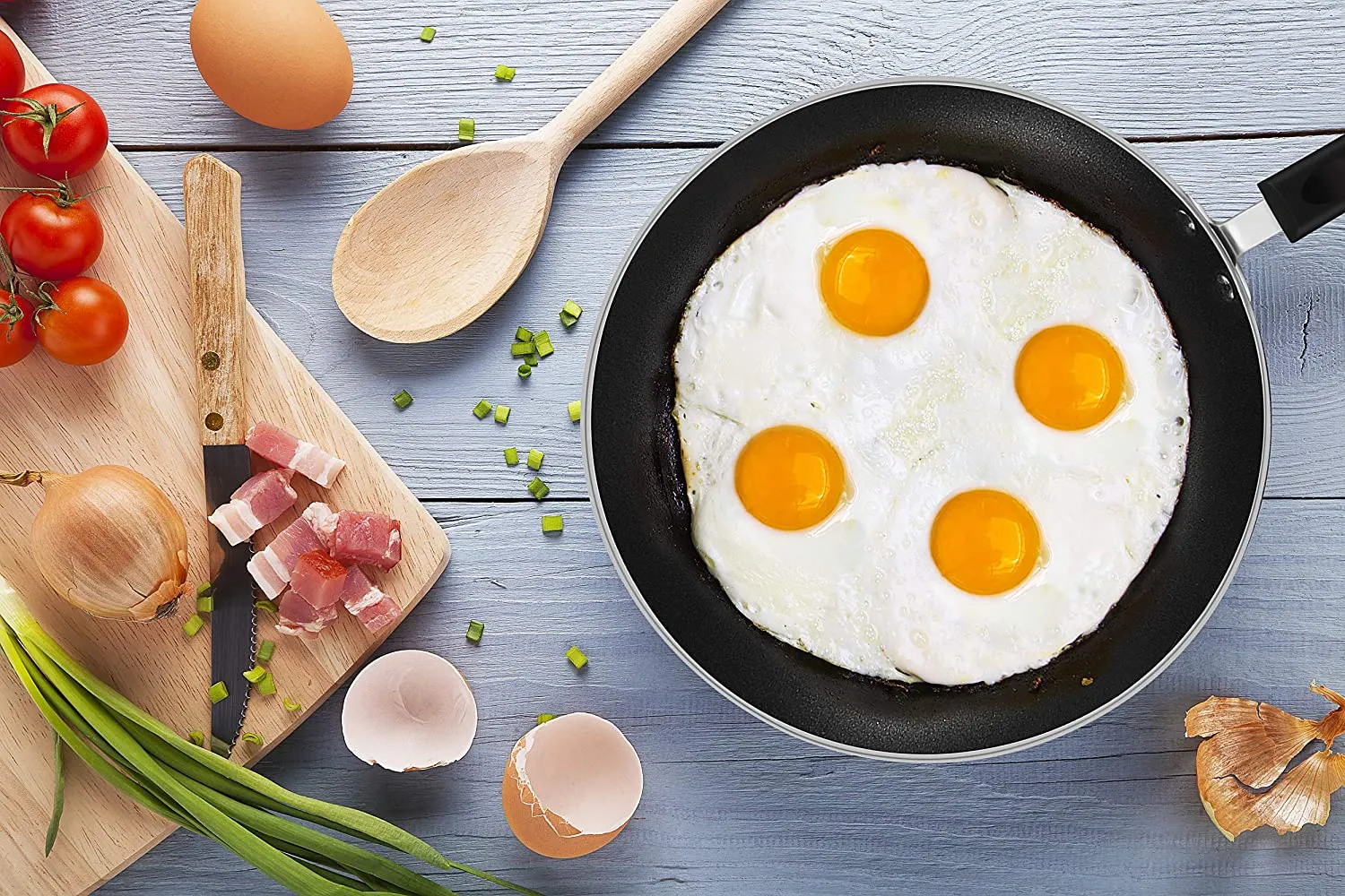 KIUBARCI Kitchen Nonstick Frying Pan - Induction Bottom - Aluminum Alloy and Scratch Resistant Body - Riveted Handle