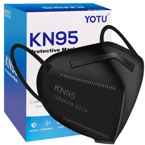 KN95 Face Masks 60 Pcs,5 Layers Cup Dust Mask,Filter Efficiency 95%, Suitable for Home Work Restaurants