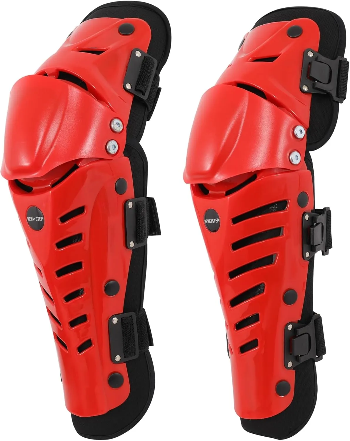 Knee Shin Guards Motorcycle Protective Gear, Knee Pads 3 Sections Adjustable Leg Armor Crashproof 1 Pair, Motocross Gear for Men MTB Riding Mountain Bike