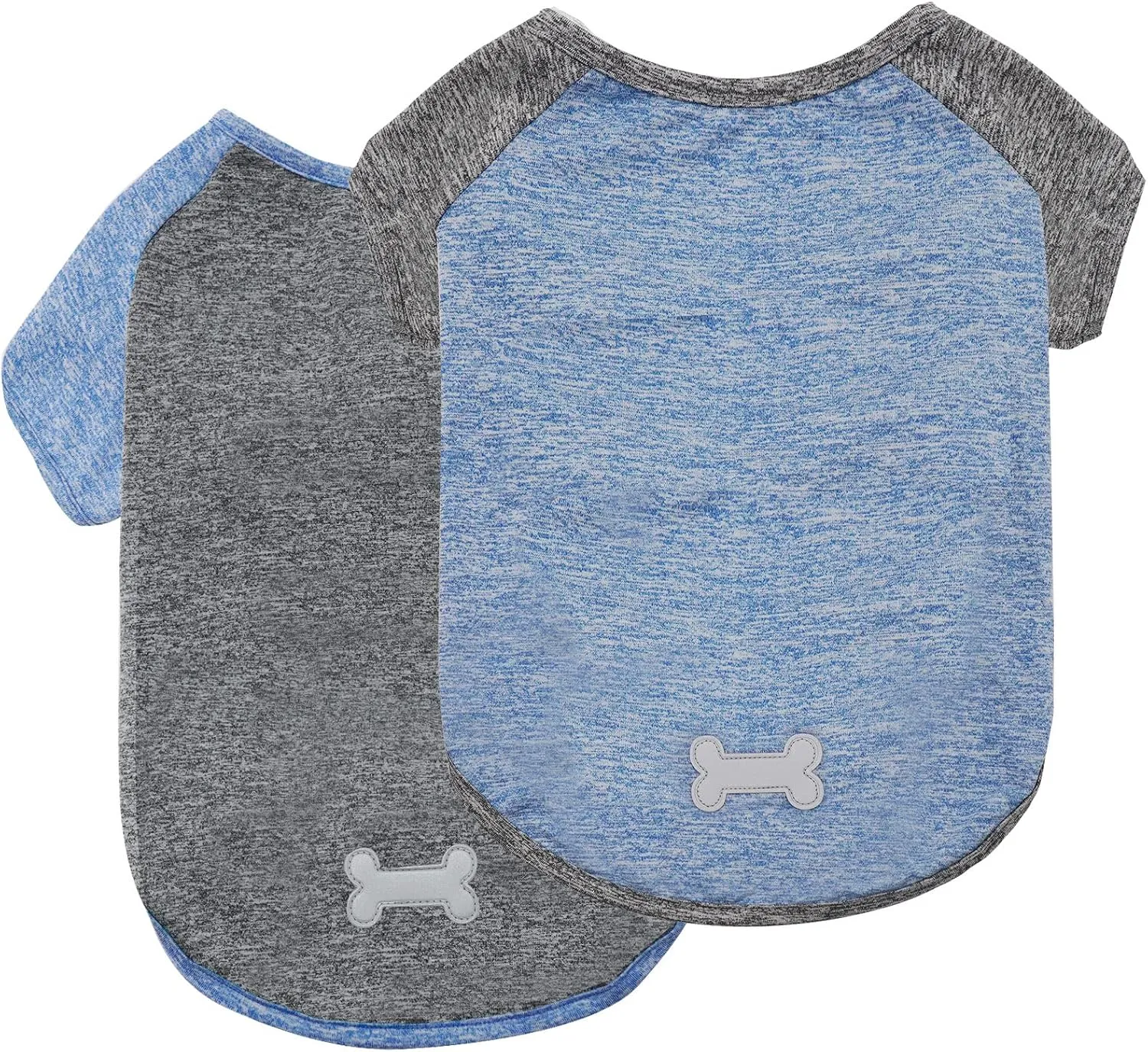 KYEESE 2 Pack Dog Shirts Quick Dry Quick Dry Lightweight Stretchy Dog T-Shirts with Reflective Label Raglan Sleeve Cat Shirts Pet Clothes