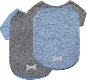 KYEESE 2 Pack Dog Shirts Quick Dry Quick Dry Lightweight Stretchy Dog T-Shirts with Reflective Label Raglan Sleeve Cat Shirts Pet Clothes