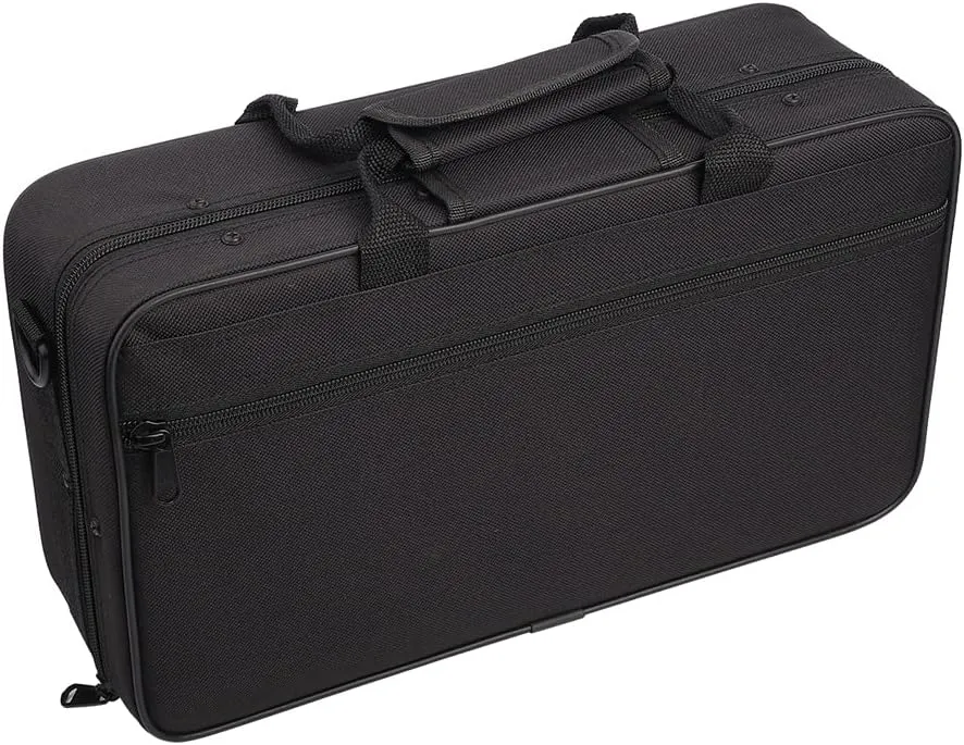 LADE Black Foam Padded Clarinet Storage Bag with Strap Thickened Ox Cloth Clarinet Case Holder Bag for Clarinet Accessory Ive Clarinet Bag for Travel and Storage