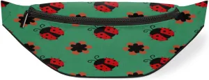 Ladybirds Flower Fanny Pack for Women Men Waist Pack Crossbody Bag with Adjustable Belt for Travel Hiking Running Cycling Festivals
