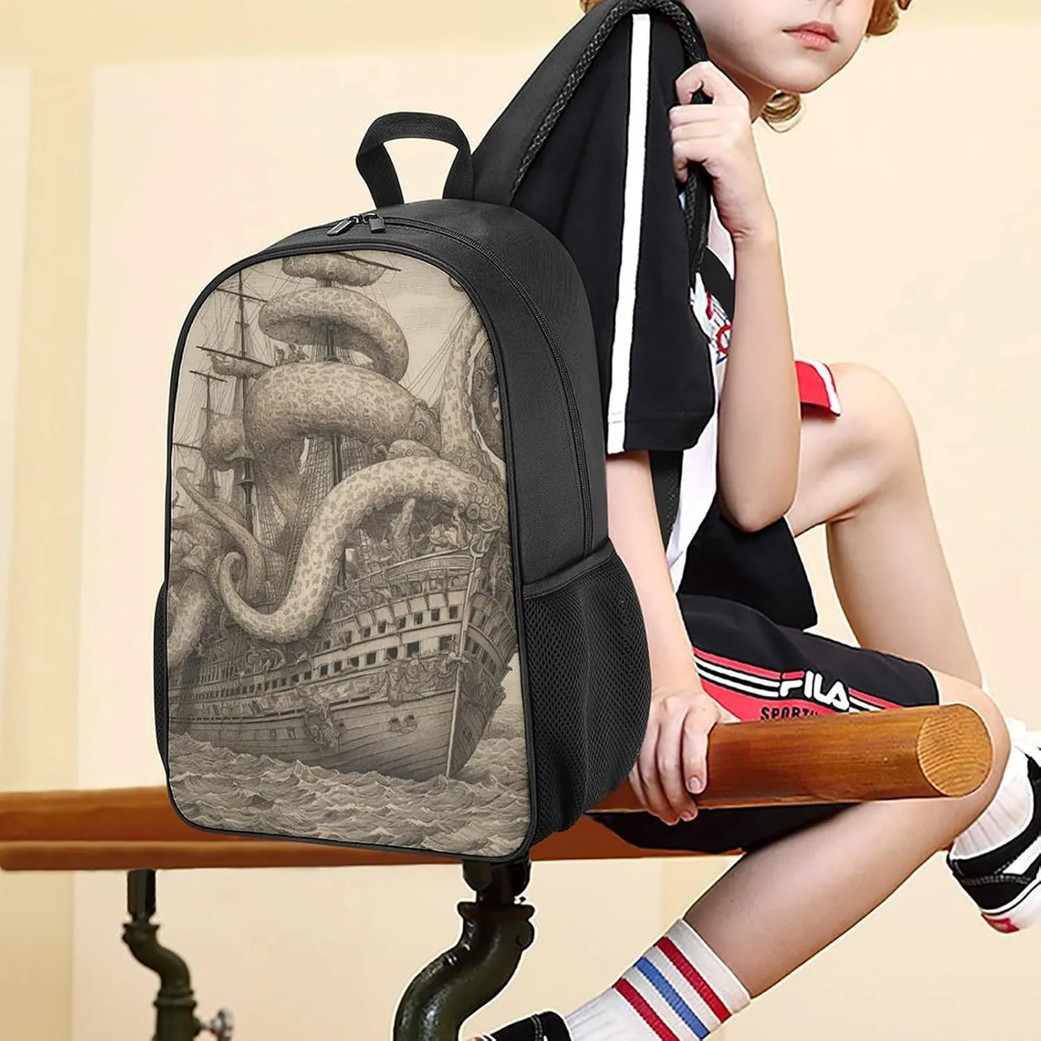 Laptop Backpack for Travel Daypack Sailing Pirate Octopus Computer Bag Work Back Pack Laptop Bag Casual Nurse Bag