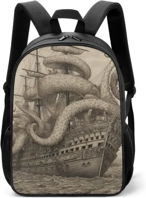 Laptop Backpack for Travel Daypack Sailing Pirate Octopus Computer Bag Work Back Pack Laptop Bag Casual Nurse Bag