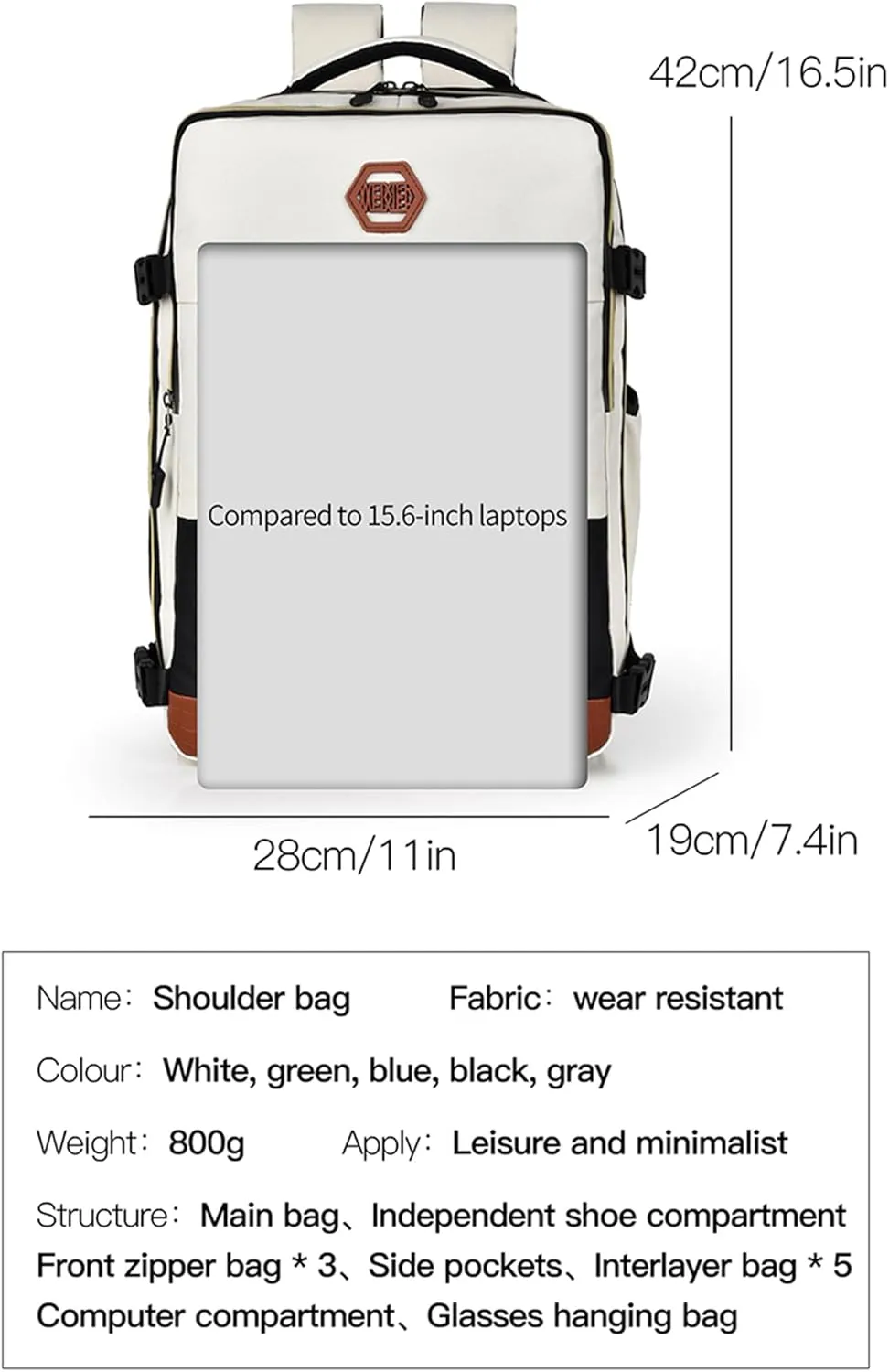 Large-Capacity Green Travel Backpack – Stylish & Lightweight Daily Outdoor Backpack for Women