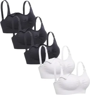 Lataly Womens Seamless Nursing Bra Sleeping Maternity Bralette for Breastfeeding Pack of 3