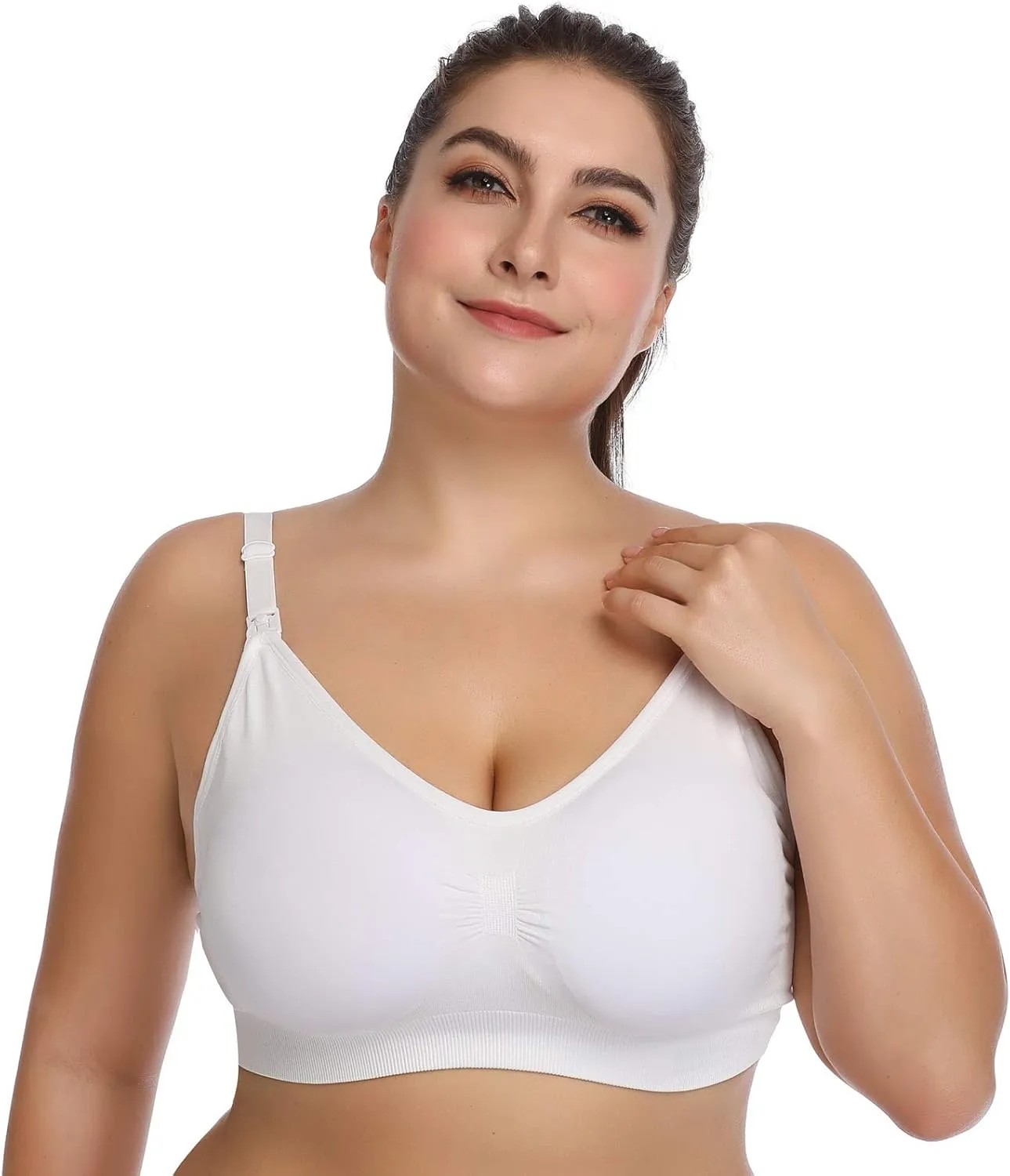 Lataly Womens Seamless Nursing Bra Sleeping Maternity Bralette for Breastfeeding Pack of 3