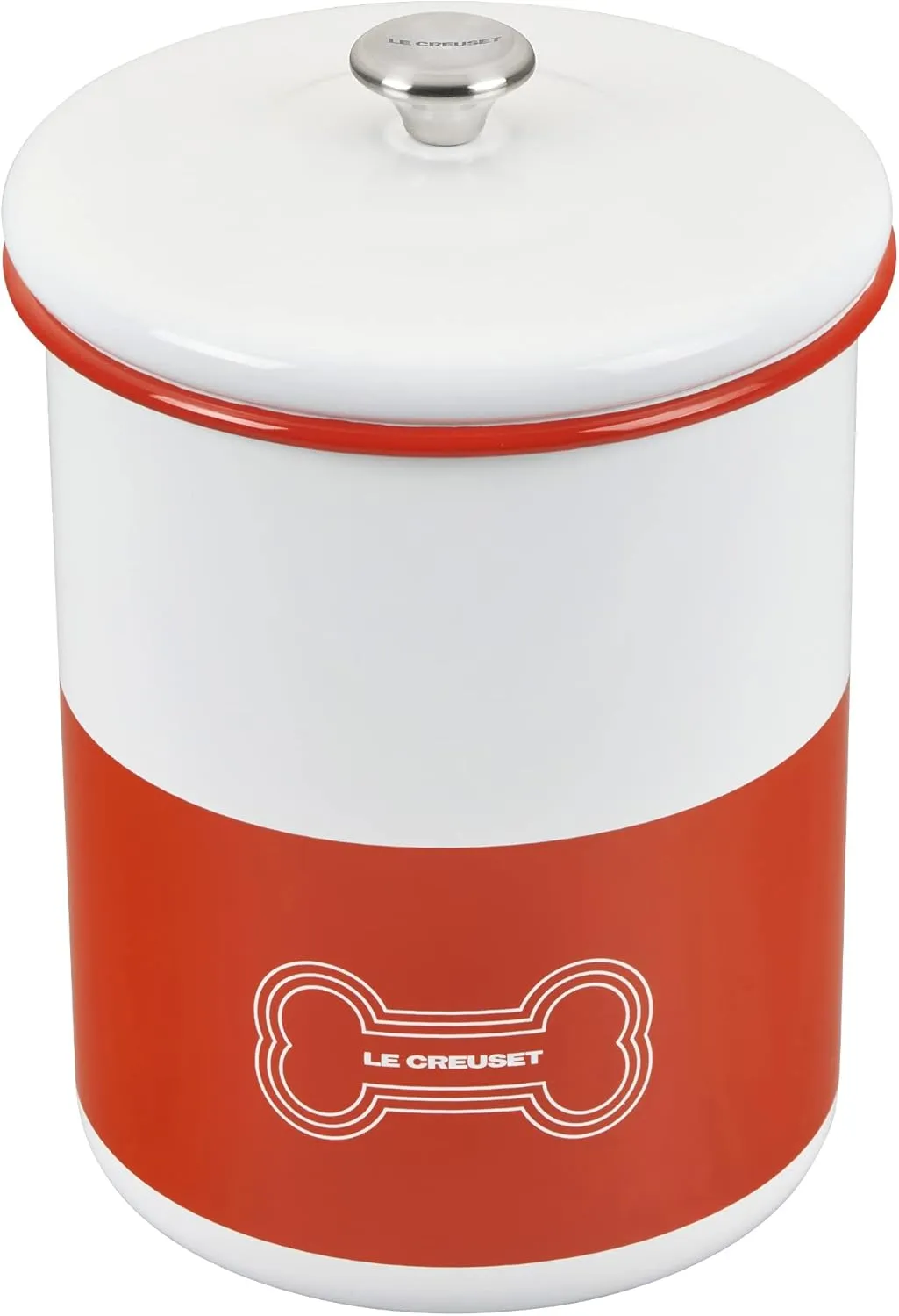 Le Creuset Enamel On Steel Stainless Steel Knob, 4.25qt, Orange Treat Jar, 4.25 Qt