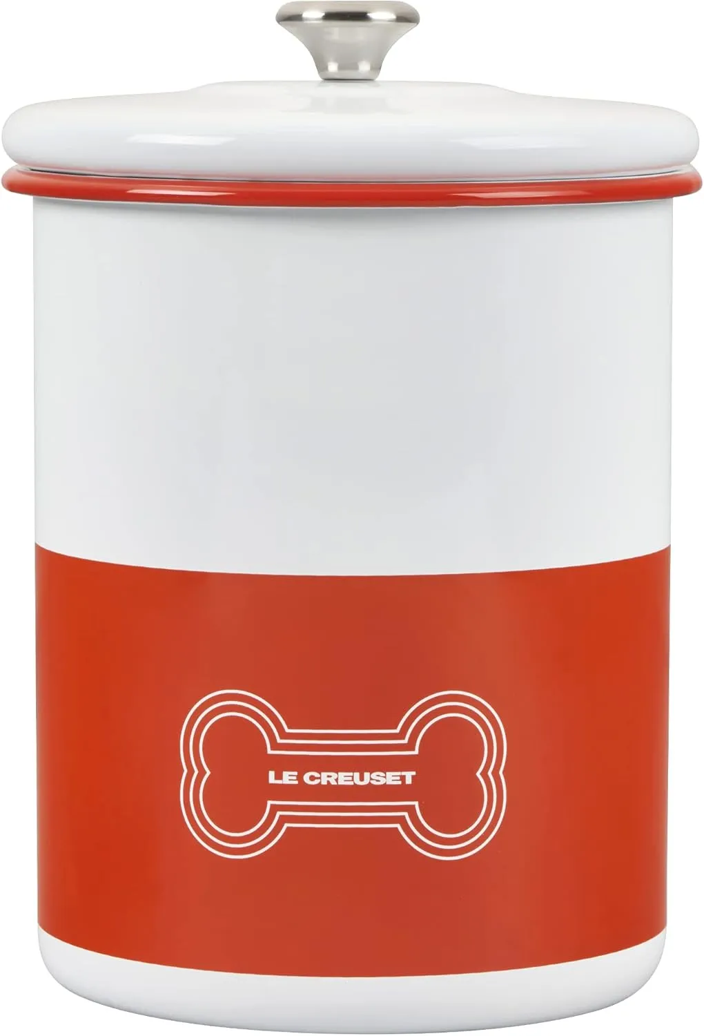 Le Creuset Enamel On Steel Stainless Steel Knob, 4.25qt, Orange Treat Jar, 4.25 Qt