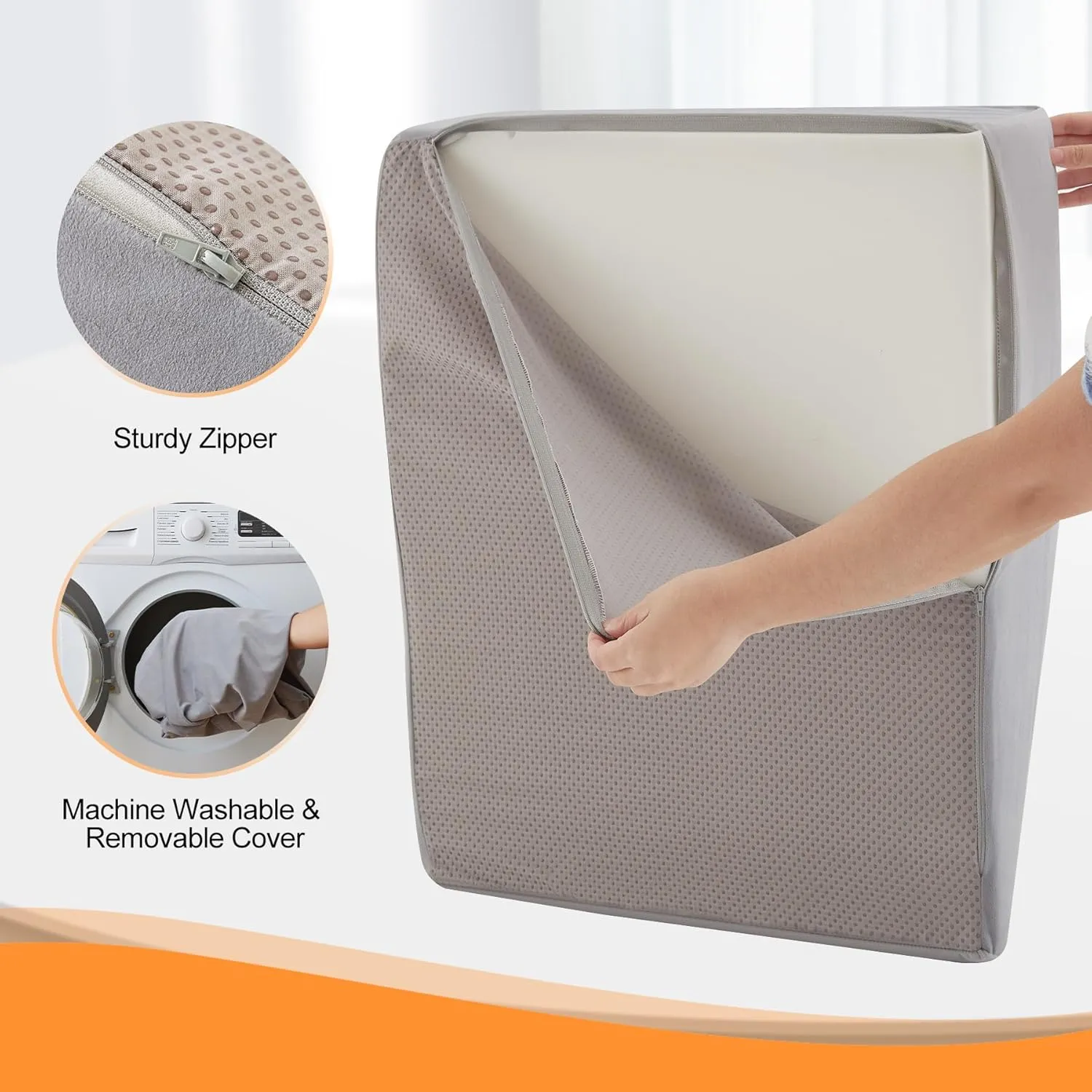 Leg Elevation Pillow for After Surgery, 10inch Foam Leg Elevating Pillow for Swelling and Blood Circulation, Leg Wedge Pillow for Sleeping, Knee Pillow for Knee Hip Ankle Pain Relief, Velvet