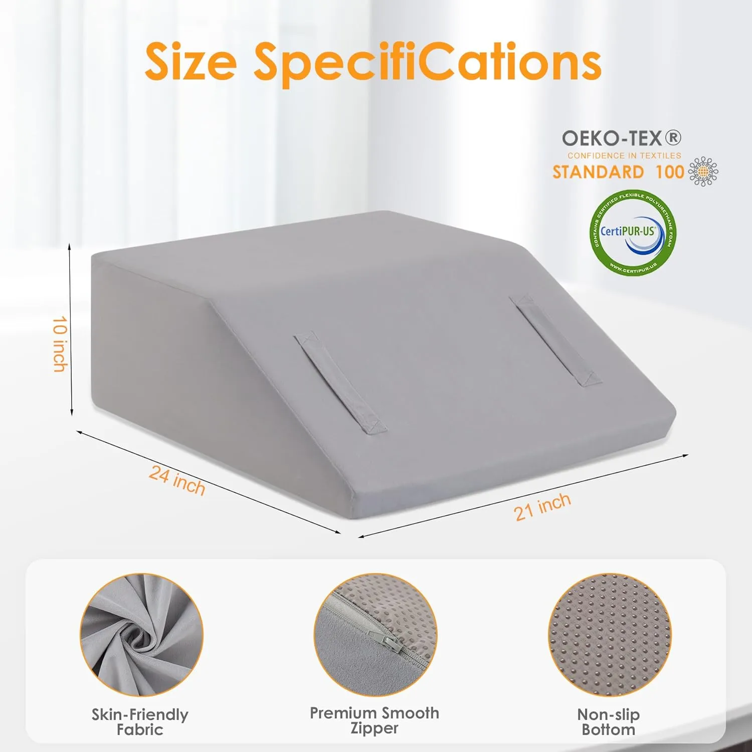 Leg Elevation Pillow for After Surgery, 10inch Foam Leg Elevating Pillow for Swelling and Blood Circulation, Leg Wedge Pillow for Sleeping, Knee Pillow for Knee Hip Ankle Pain Relief, Velvet