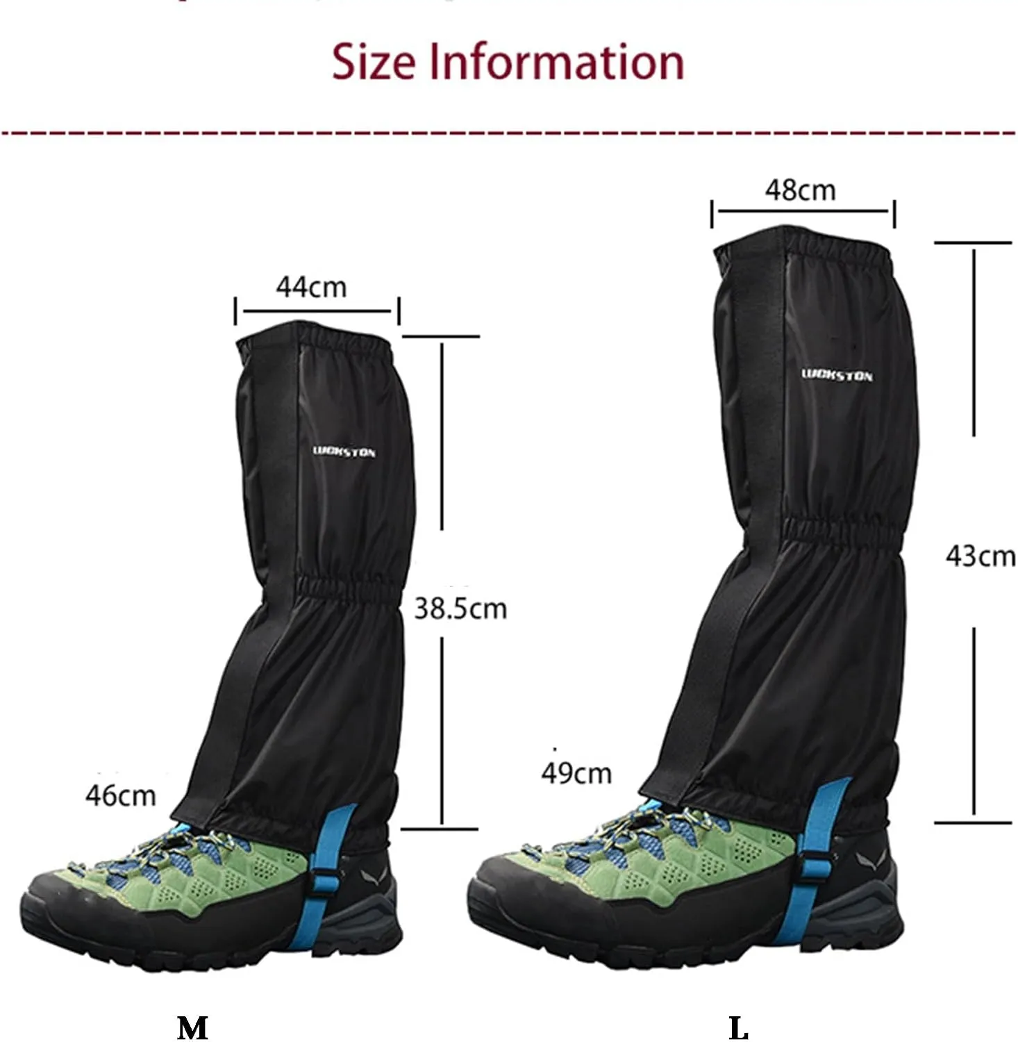 Leg Gaiters,Adjustable Lightweight Shoes Gaiters,Breathable Snake Gaiters Boots,nylon Perfect for Snow Trail Running Hiking Walking Mountain Climbing