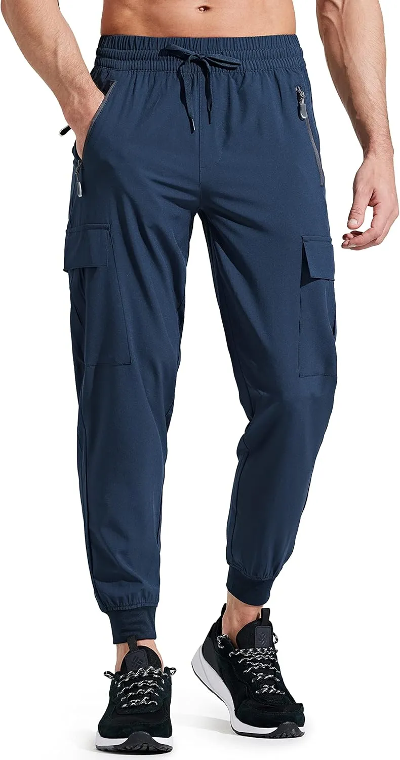 Libin Men's Lightweight Joggers Quick Dry Cargo Hiking Pants Track Running Workout Athletic Travel Casual Outdoor