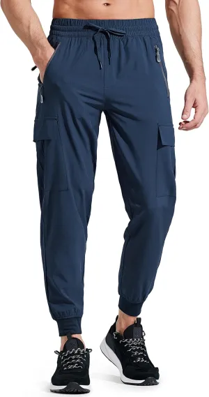 Libin Men's Lightweight Joggers Quick Dry Cargo Hiking Pants Track Running Workout Athletic Travel Casual Outdoor