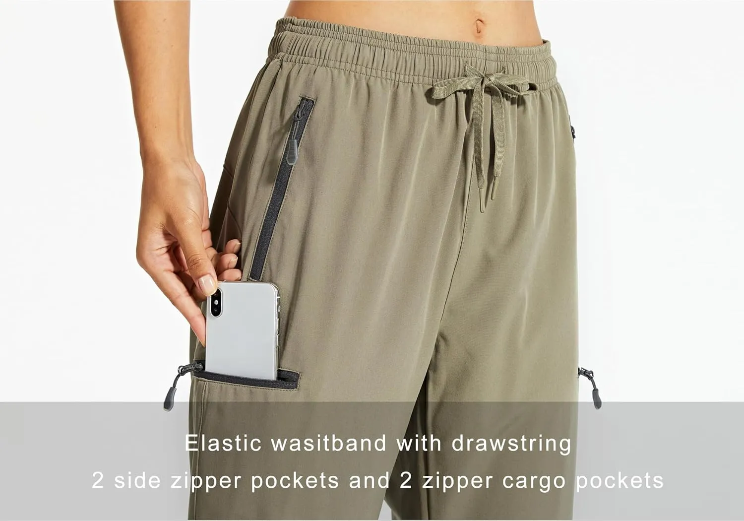 Libin Women's Capri Pants Lightweight Quick Dry Cargo Hiking Capris Travel Casual Outdoor Zipper Pockets