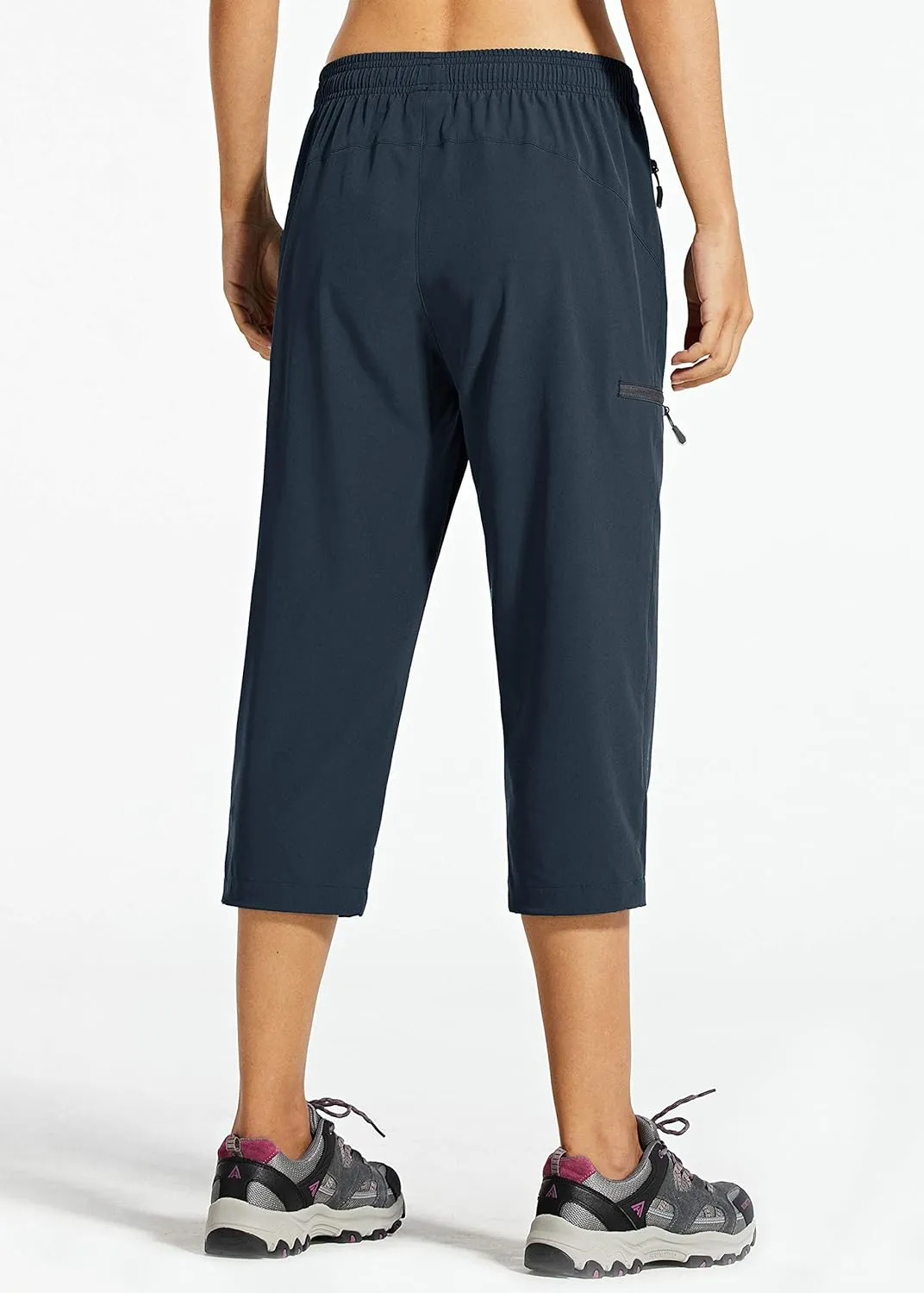 Libin Women's Capri Pants Lightweight Quick Dry Cargo Hiking Capris Travel Casual Outdoor Zipper Pockets