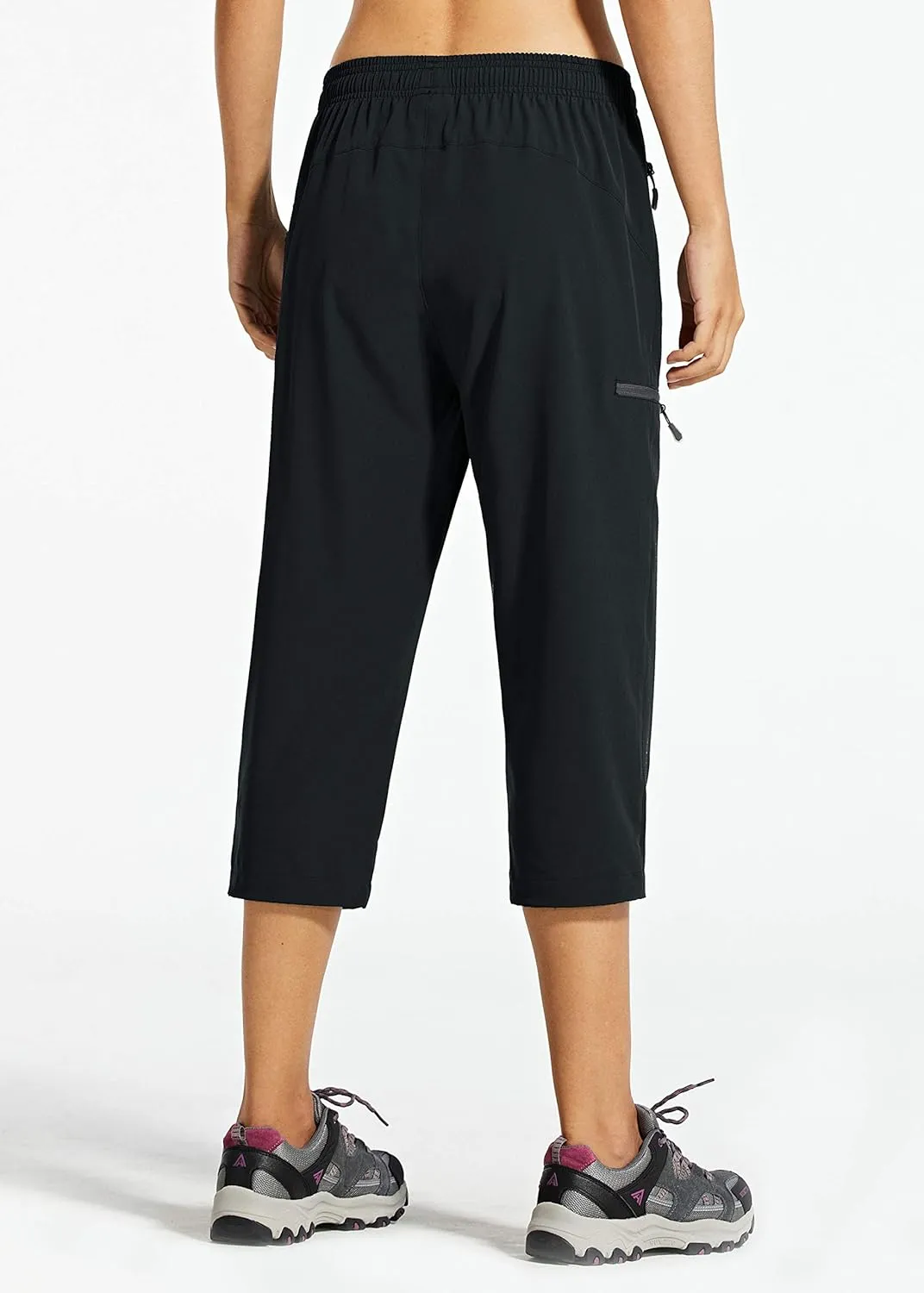 Libin Women's Capri Pants Lightweight Quick Dry Cargo Hiking Capris Travel Casual Outdoor Zipper Pockets