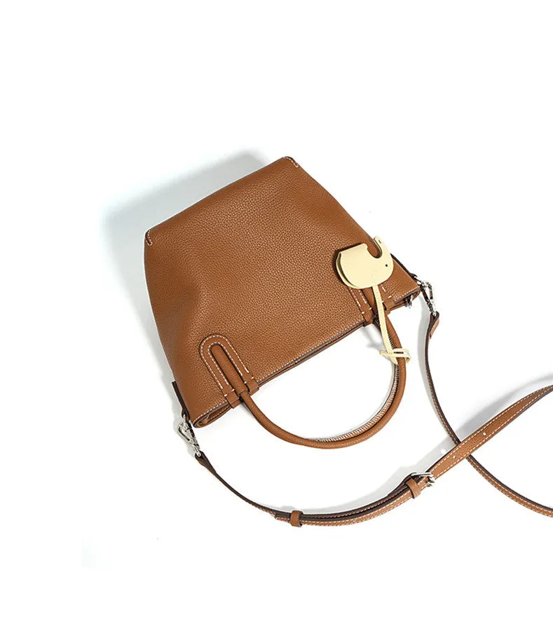 Lightweight Soft Leather Bucket Bag
