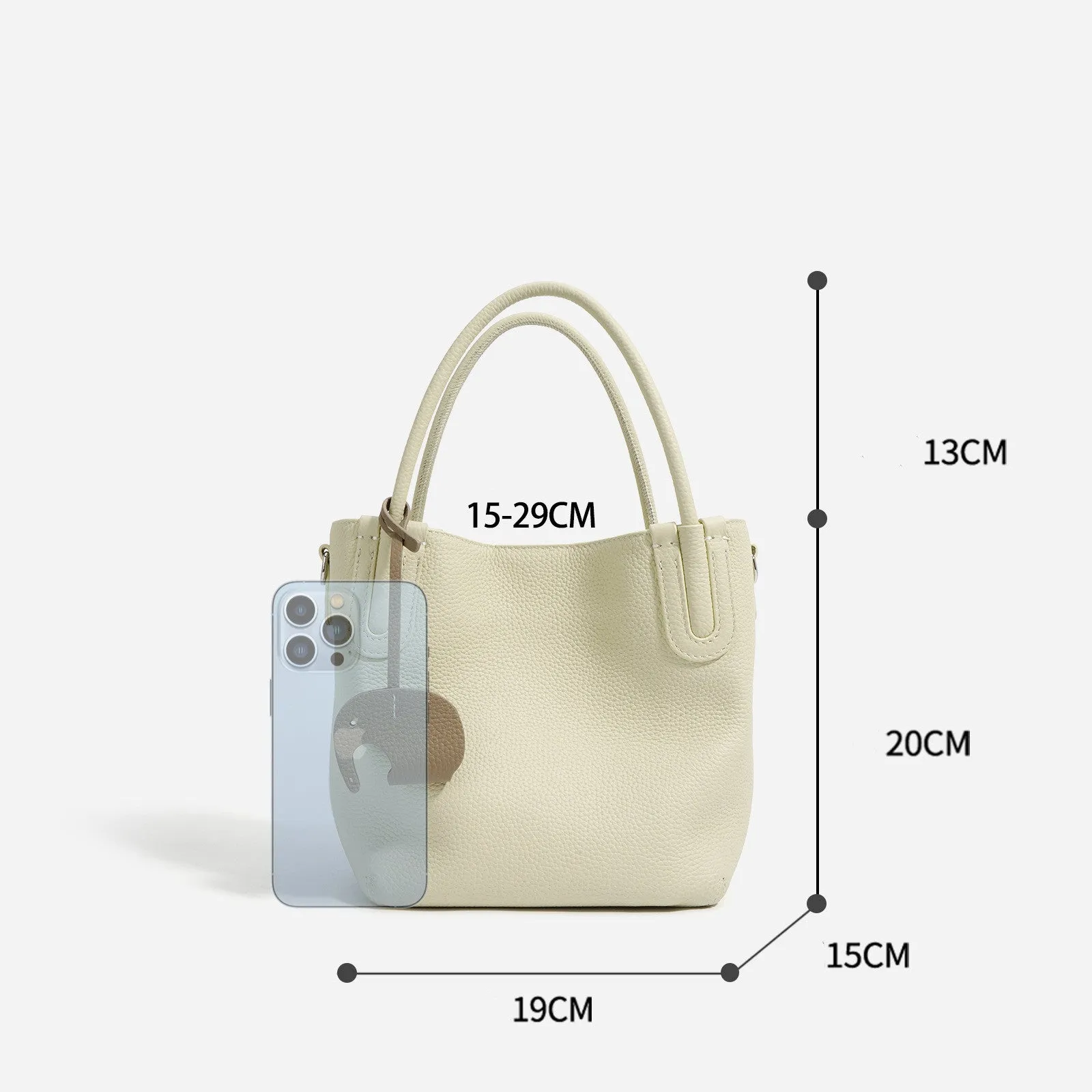 Lightweight Soft Leather Bucket Bag
