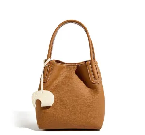 Lightweight Soft Leather Bucket Bag