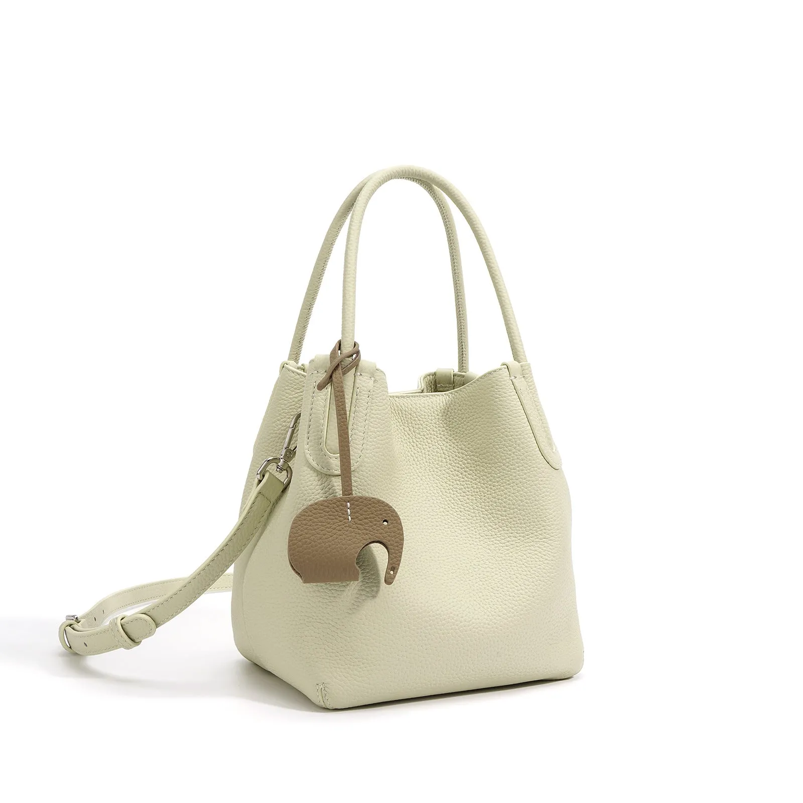 Lightweight Soft Leather Bucket Bag