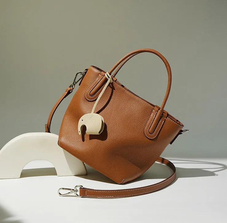 Lightweight Soft Leather Bucket Bag