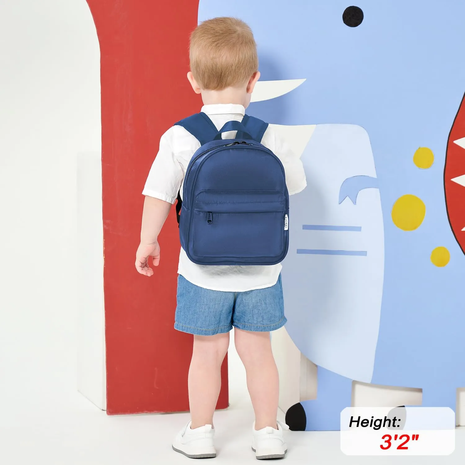 Lightweight Toddler Kids Backpack with Chest Strap For Boys and Girls, Preschool Kindergarten 3-6 Years Old 30 Colors (Navy)