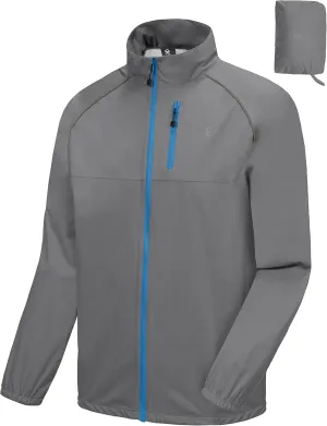Little Donkey Andy Men's Cycling Jacket, Waterproof Lightweight Windbreaker, Packable