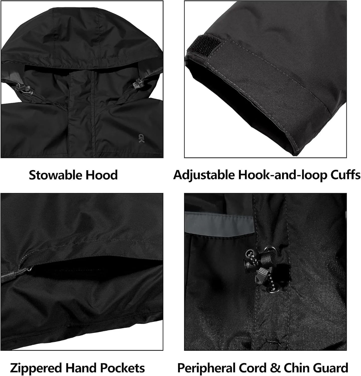 Little Donkey Andy Men's High-performance Waterproof Rain Jacket Ultra Lightweight Rain Shell for Hiking,Golf,Travel