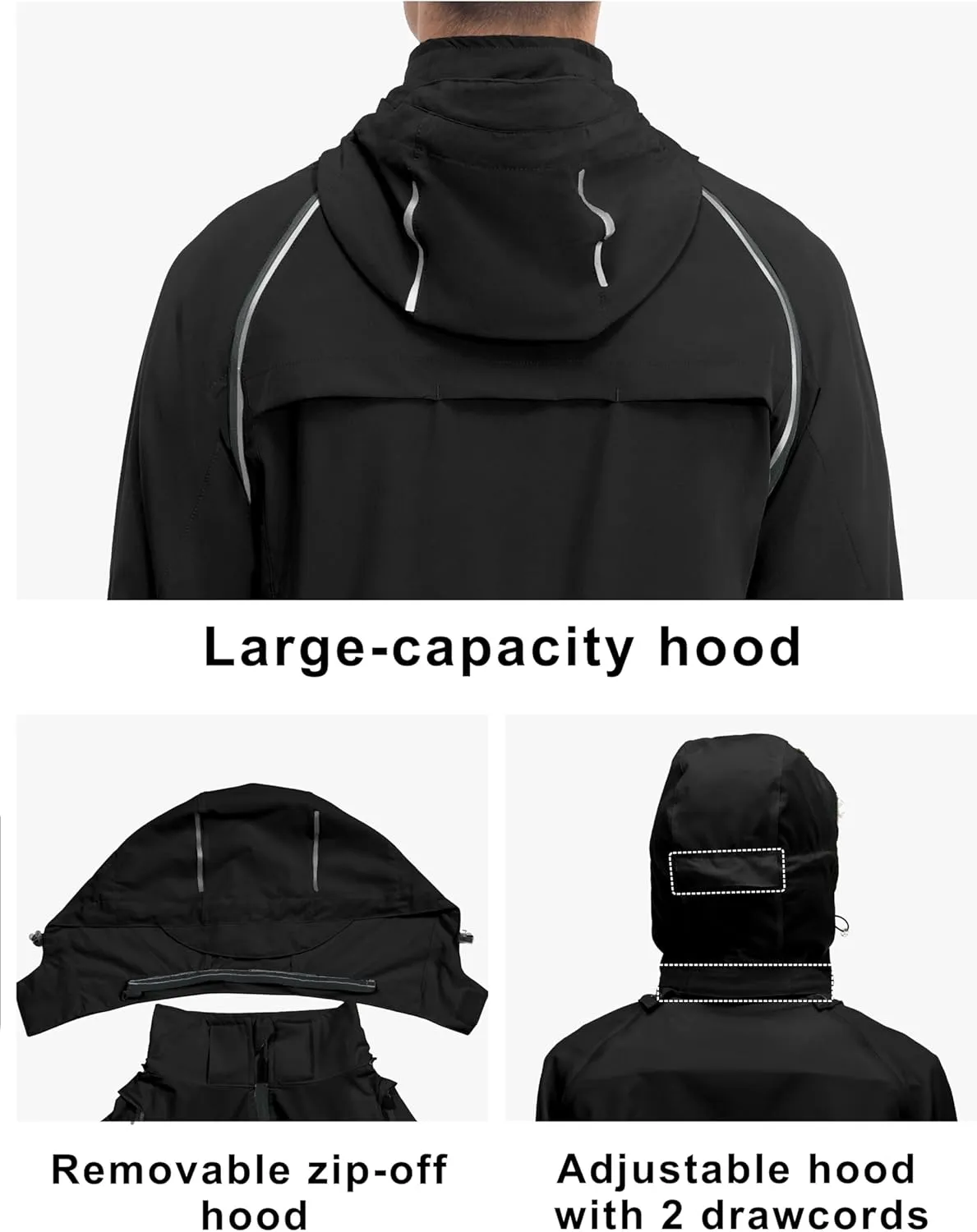 Little Donkey Andy Men's Quick-dry Running Jacket, Convertible UPF 50  Cycling Jacket Windbreaker with Removable Sleeves