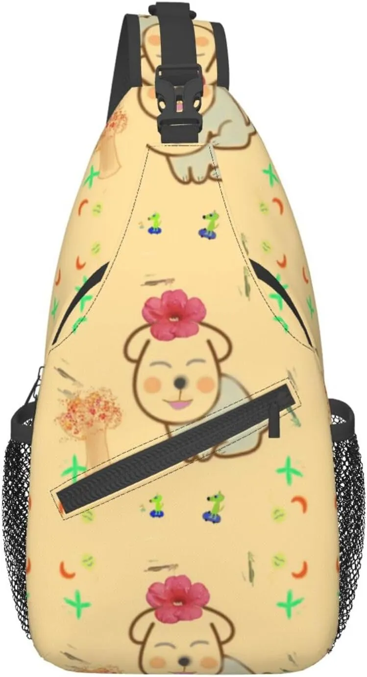 Little Flower With Cute Dog Pattern Outdoor Hiking Backpack > Suitable For Men And Women Riding Strong And Sturdy High Storage Capacity Daily Travel