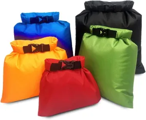 Lixada Waterproof Dry Bags, 5 Pack Ultimate Dry Sack - 1.5L 2.5L 3.5L 4.5L 6L Lightweight, Roll Top Outdoor Dry Sacks for Kayaking Camping Hiking Traveling Boating Water Sports