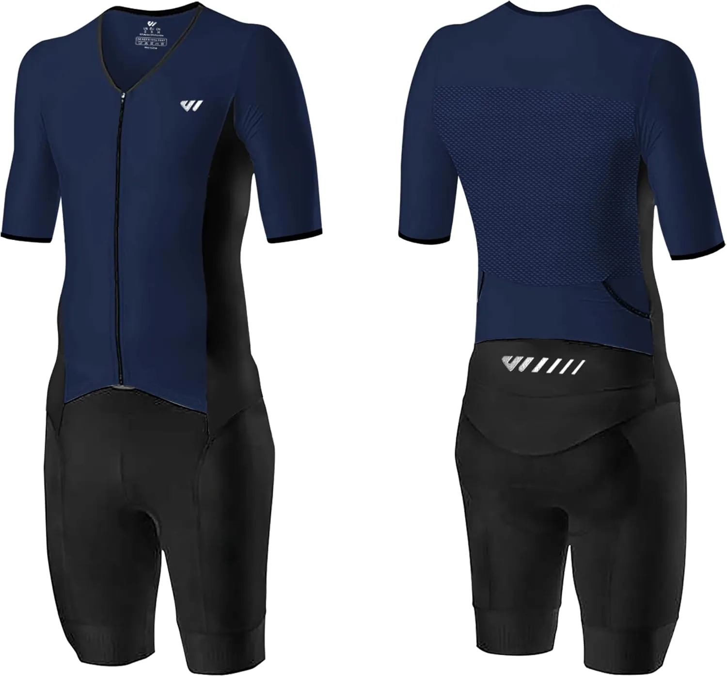 Logas Men‘s Triathlon Suit Trisuit Race Skinsuit Cycling Speed Suit Swimskin Bike Swim Run
