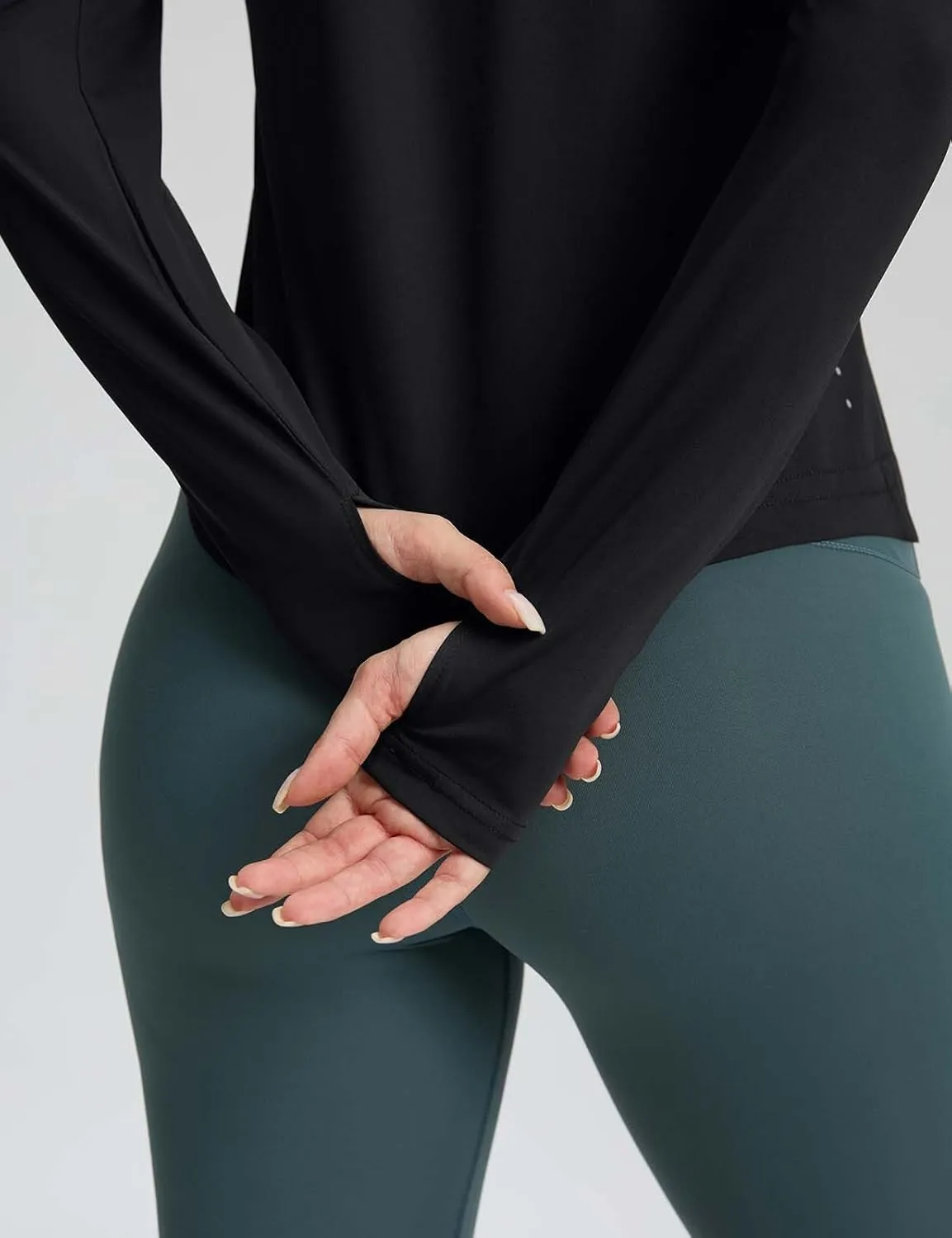 Long Sleeve Workout Tops for Women Lightweight Running Shirts Quick Dry Athletic Shirts Active Exercise