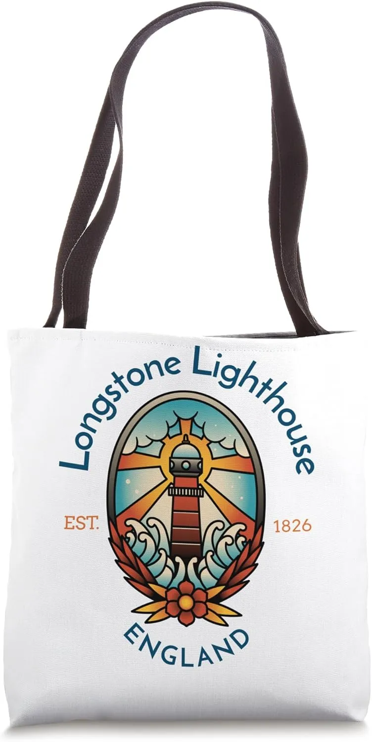 Longstone Lighthouse Northumberland England Tote Bag