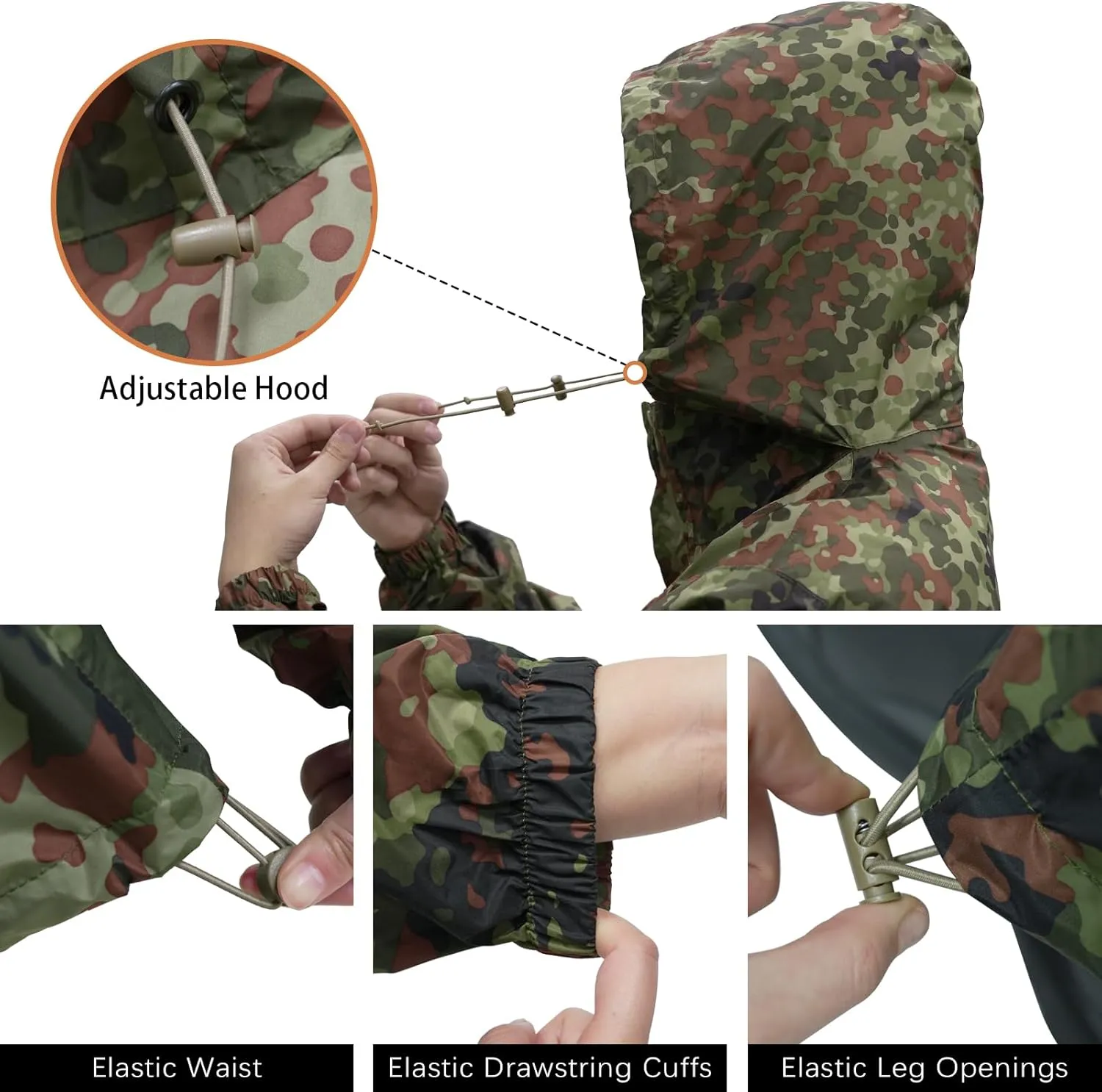 LOOGU Men's Lightweight Waterproof Rain Coat with Breathable Hood