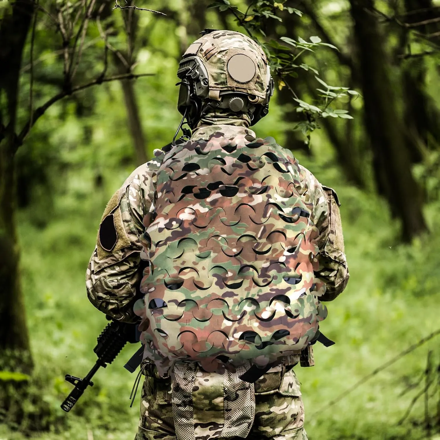 LOOGU Tactical Backpack Cover, Breathable Mesh Camo Camouflage Pack Cover Great for Tactical Military Gear Combat (Backpack Not Included)
