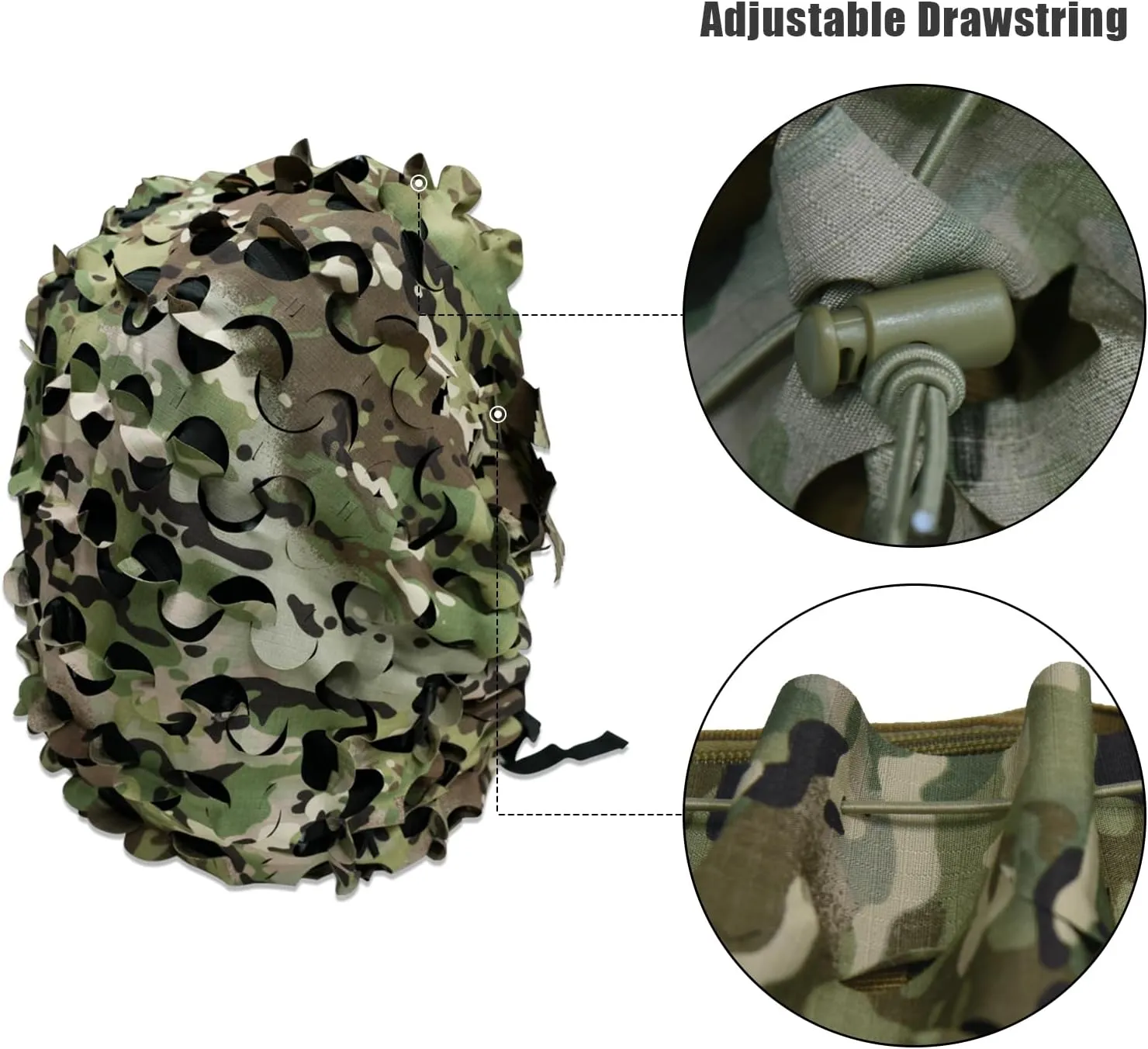 LOOGU Tactical Backpack Cover, Breathable Mesh Camo Camouflage Pack Cover Great for Tactical Military Gear Combat (Backpack Not Included)