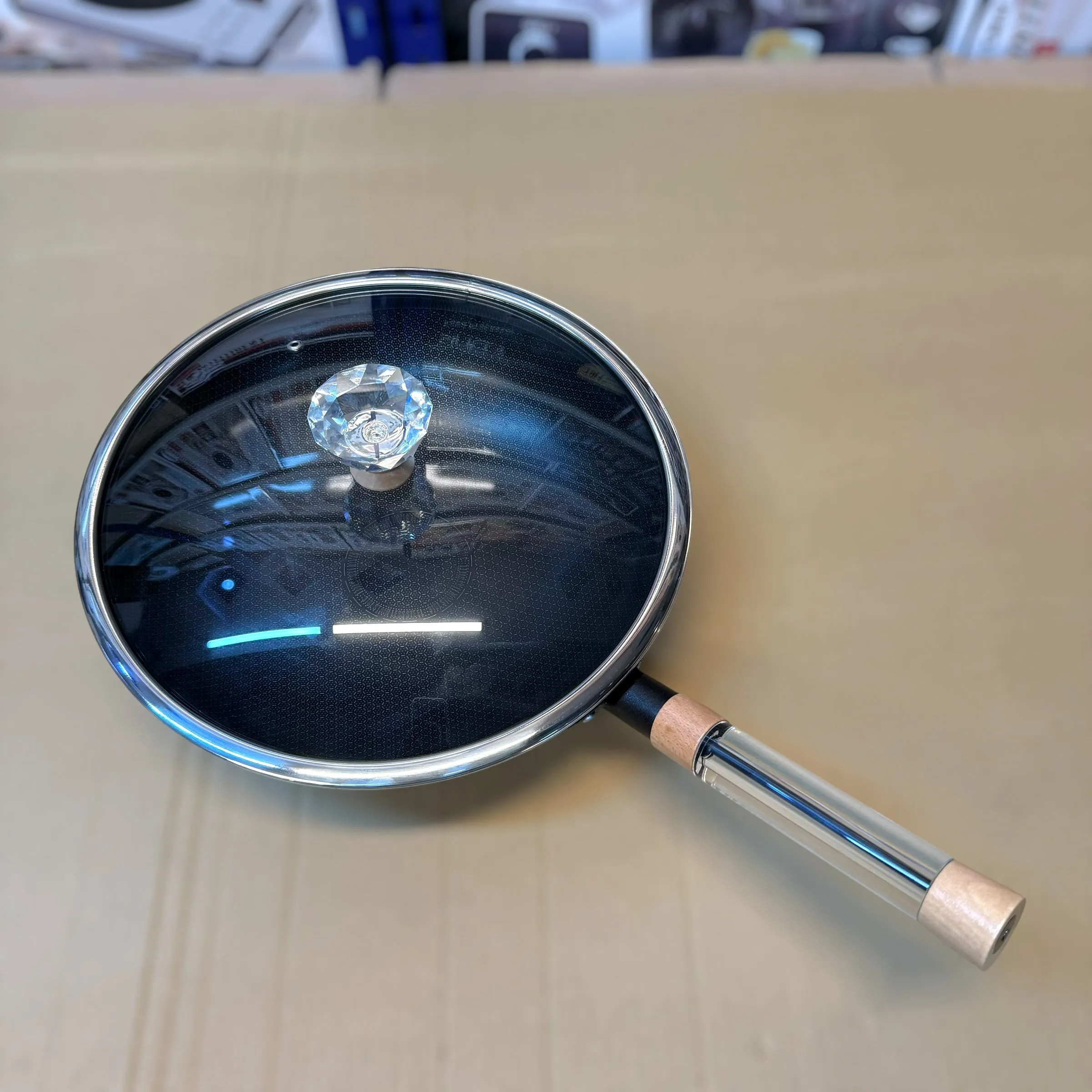 Lot Imported Multilayer Stainless Steel Honeycomb Wok Pan 32cm