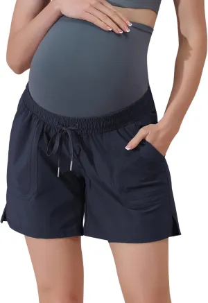 Maacie Maternity Hiking Shorts Quick Dry Waterproof 5" Workout Sports Shorts Outdoor Casual