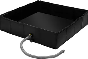 MABOZOO Portable Shower Pan, 41" x 41" x 10" Outdoor Shower Base Foldable Shower Base with Drain Pipe Camping Shower Mat for Indoor & Outdoor