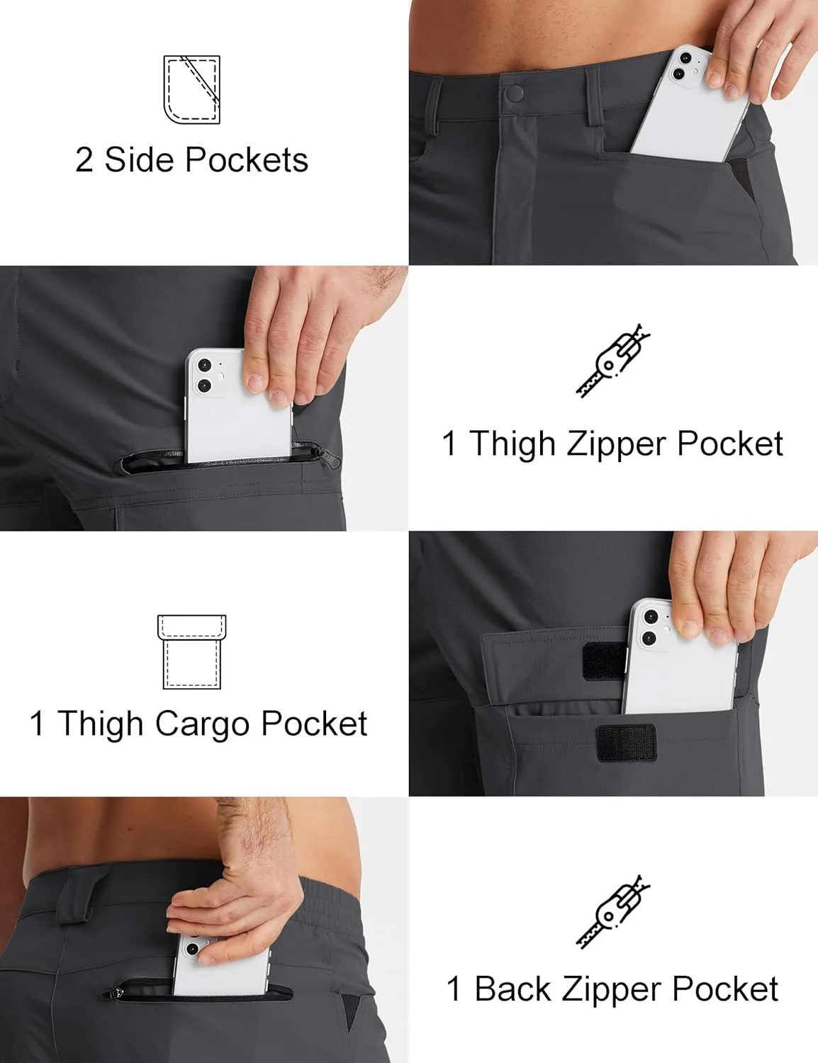 MAGCOMSEN Men's Hiking Cargo Shorts 9" Quick Dry Lightweight Summer Casual Shorts for Men Work Golf Outdoor 5 Pockets