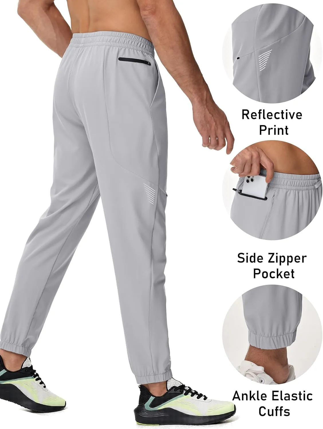 MAGCOMSEN Men's Lightweight Hiking Pants Quick Dry Travel Pants for Men with 3 Pockets Breathable for Casual Outdoor