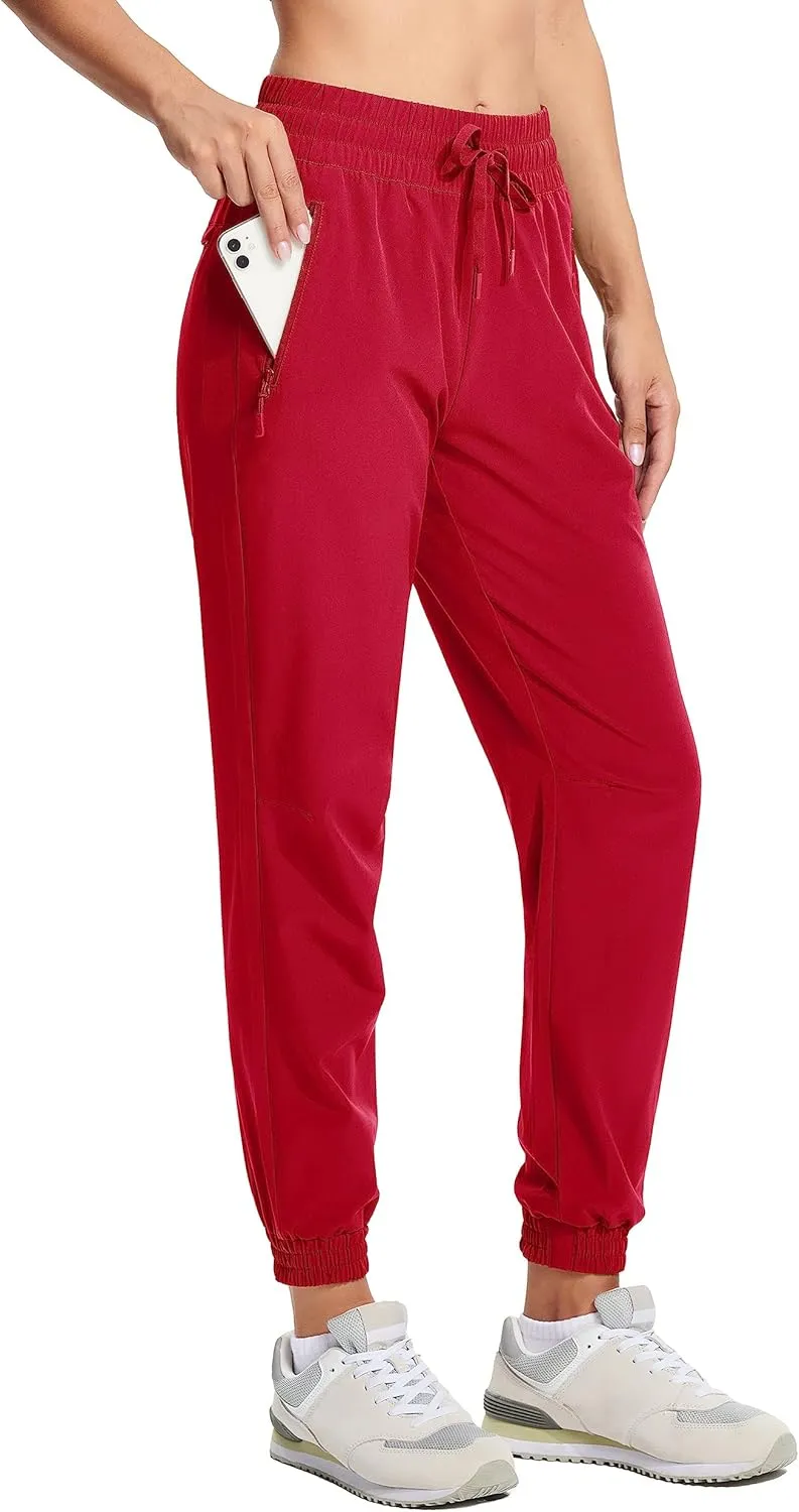 MAGCOMSEN Women's Hiking Pants Lightweight Quick Dry Athletic Running Joggers with Pockets Outdoor Travel Sweatpants