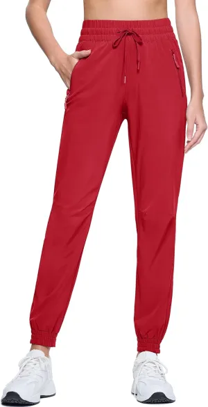 MAGCOMSEN Women's Hiking Pants Lightweight Quick Dry Athletic Running Joggers with Pockets Outdoor Travel Sweatpants