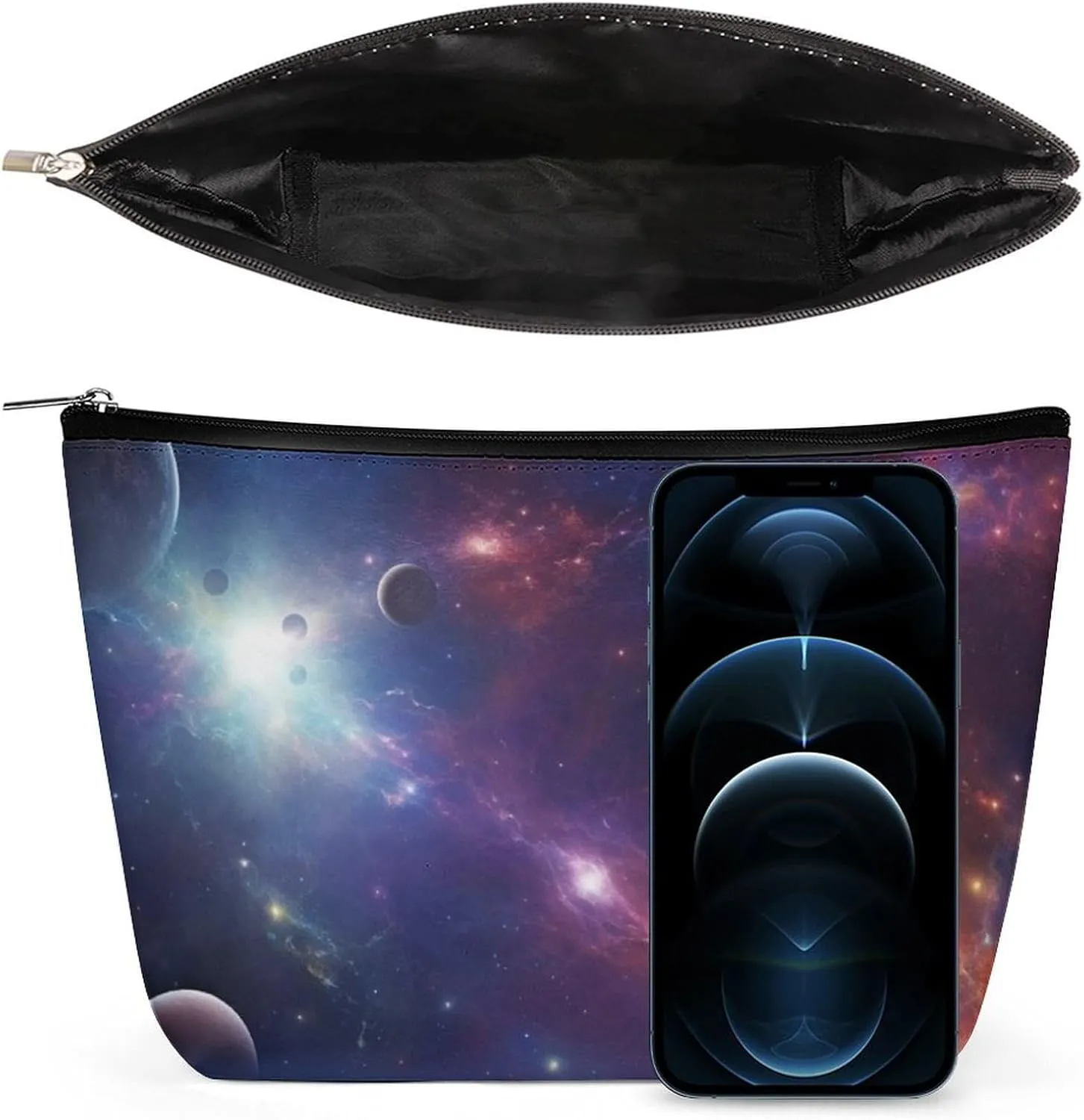 Makeup Bag Travel Cosmetic Bag Portable Cosmic Space Toiletry Bag Large Capacity Zipper Pouch Makeup Organizer Case Waterproof Toiletry Pouch for Women Men